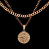 Men's Gold Compass Pendant Necklace