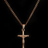 Men's Gold Crucifix Pendant Necklace