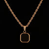 Men's Gold Onyx Pendant Necklace (Square)