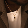 Men's Gold Gemstone Necklace (Black)