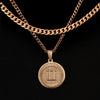 Men's Gold Gemini Pendant Necklace Set
