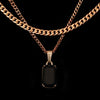 Men's Gold Onyx Pendant Necklace Set (Oval)