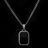 Men's Silver Onyx Pendant Necklace (REC)