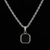 Men's Silver Onyx Pendant Necklace (Square)