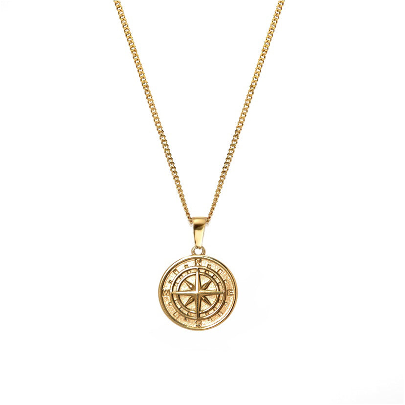 Compass Pendant - Gold | Gold compass, Compass pendant gold, Gold compass  necklace